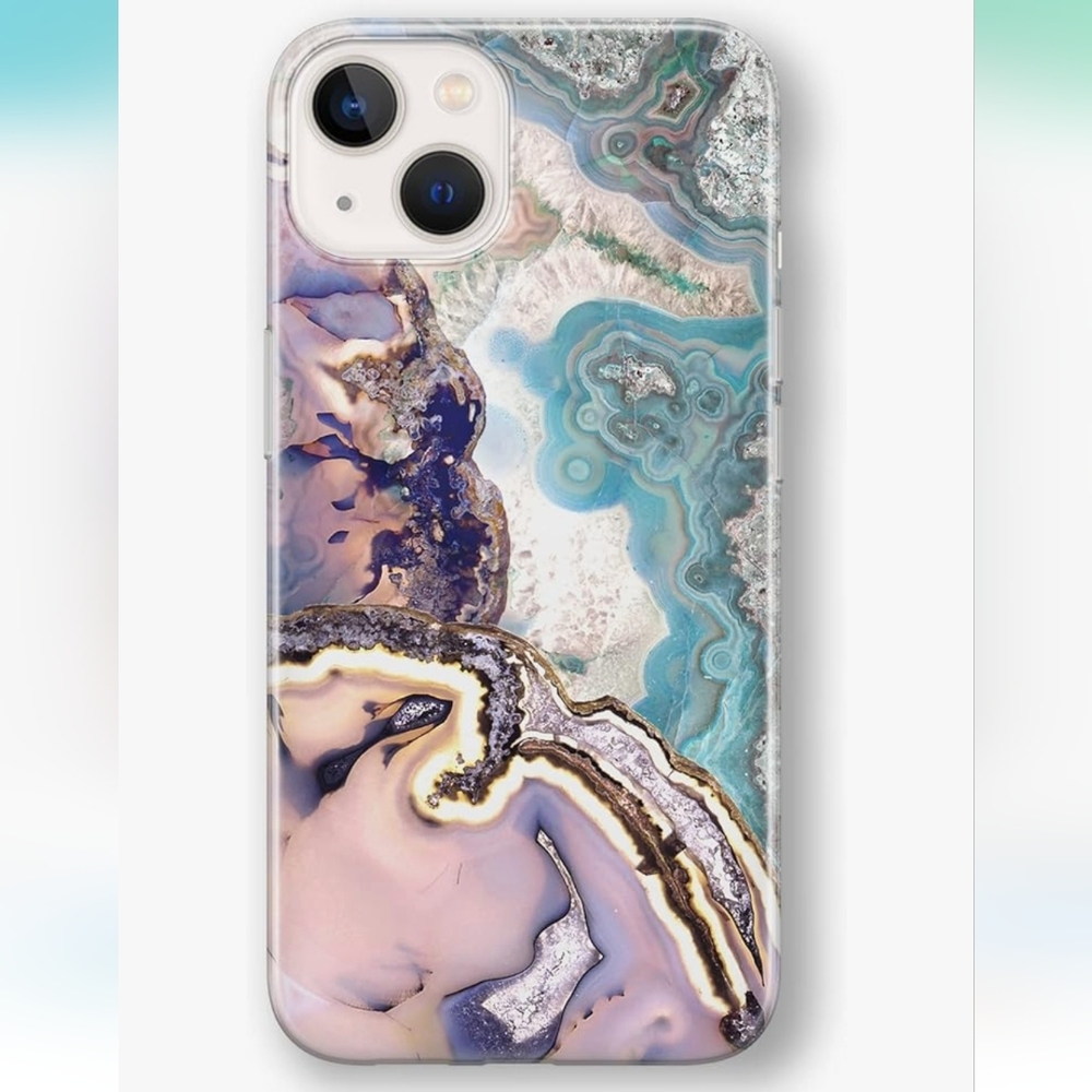 NWT iPHONE 13 PRO SLIM SILICONE AGATE PRINT CELL PHONE CASE